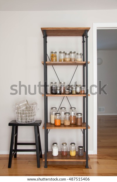 Industrial Shelving Unit Dry Food Stored Stock Photo Edit Now