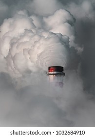 Industrial Smoke Stack Of Coal Power Plant