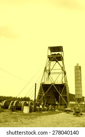 Industrial Stage Winch For Shaft Sinking And Drilling Derrick In MaCheng Iron Mine On July 12, 2012, Luannan County, Hebei Province, China 