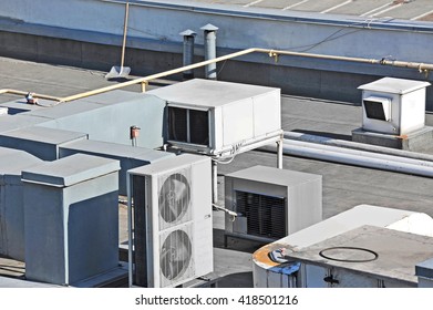 Industrial steel air conditioning and ventilation systems - Shutterstock ID 418501216