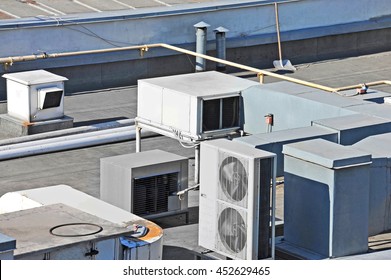 Industrial steel air conditioning and ventilation systems - Shutterstock ID 452629465
