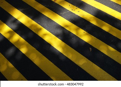 Industrial striped road warning yellow-black pattern