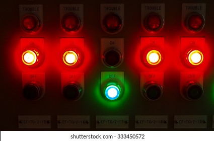 Industrial Switching Button and Light On Control Panel - Powered by Shutterstock