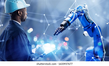 Industrial technology concept. Communication network. INDUSTRY 4.0. Factory automation. - Powered by Shutterstock