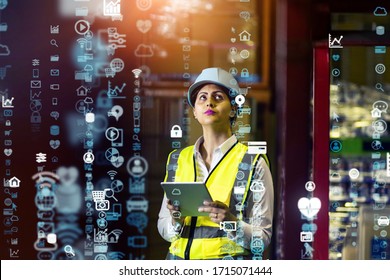 Industrial technology concept. Communication network. INDUSTRY 4.0. Factory automation. - Powered by Shutterstock