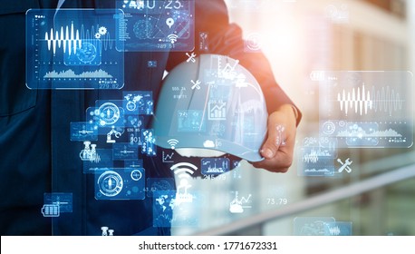 Industrial technology concept. Communication network. INDUSTRY 4.0. Factory automation. - Shutterstock ID 1771672331
