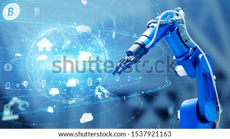 Industrial technology concept. Factory automation. INDUSTRY 4.0
