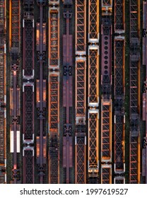 Industrial Train Yard In Chicago