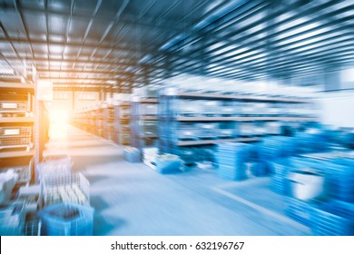 Industrial Warehouse Of Abstract Background In A Factory