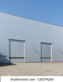 Industrial Warehouse With Double Roller Doors