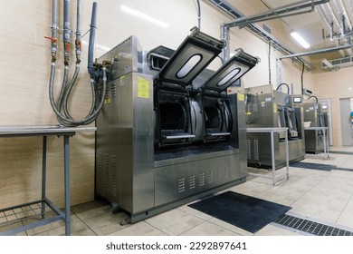 Industrial Washing in public shop, business and laundry - Shutterstock ID 2292897641
