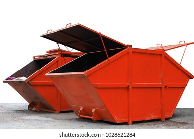 Industrial Waste Bin (dumpster) for municipal waste or industrial waste, isolated on white background