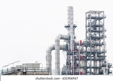 Industrial zone,The equipment of oil refining,Close-up of industrial pipelines of an oil-refinery plant,Detail of oil pipeline with valves in large oil refinery,isolated on white background.