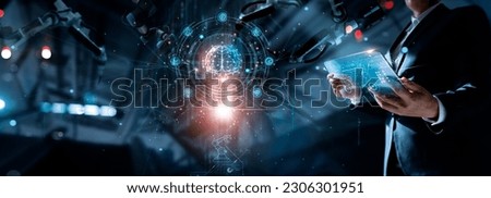 Industry 4.0, industrial revolution and the advancement of technology Artificial Intelligence, AI Deep Learning, Transformation of innovation and digital technology for future industrial business