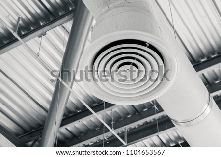 Industry Building interior Air Duct Air Condition pipe ceiling Air flow industrial design