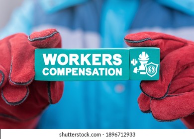 Industry Concept Of Workers Compensation. Worker Injury Medical Insurance.