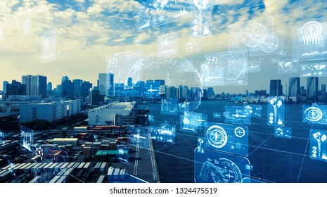 Industry and data analytics concept. GUI (Graphical User Interface). - Powered by Shutterstock