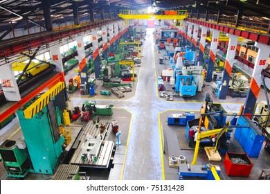 Industry Factory Iron Works Steel And Machine Parts Modern Indoor Hall For Assembly