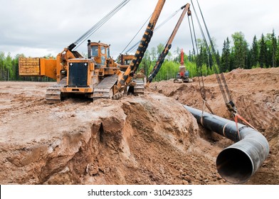 Industry gas(oil) pipeline construction site - Shutterstock ID 310423325