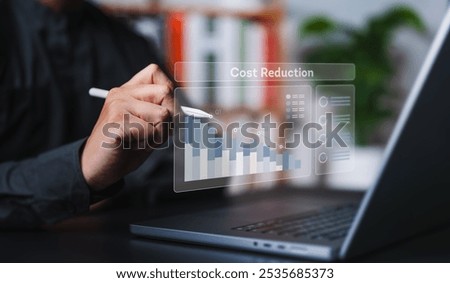 Industry manufacturing cost lean optimization. Decreasing business expenses to maximize profits and financial status for long term investment. Company or business cost payment lean reduction analysis.