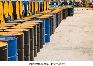 Industry Oil Barrels Chemical Drums Stacked Stock Photo 1101922892 ...