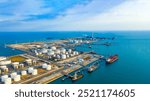 Industry oil refinery oil, gas refinery background, Business petrochemical industrial, Refinery oil and gas factory power and fuel energy, Ecosystem estates. Fuel refinery industry for transportation