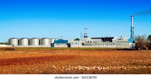 industry plant   near field  under  blue sky 