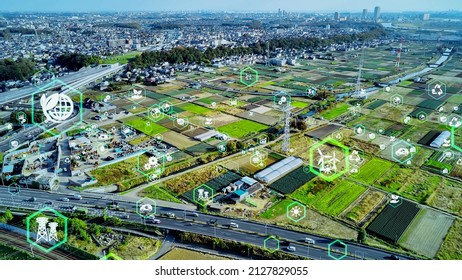 Industry and technology concept. Agricultural field. Agritech.