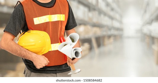 Industry worker or engineer working on industry project at work site. Engineering people solution service concept.