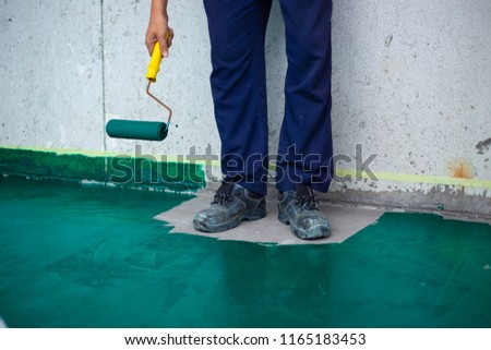 Inexperienced painter painted having problems, The concept of working problems.
