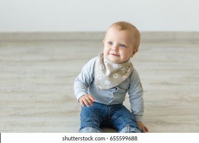 Infant Baby Posing In Bib