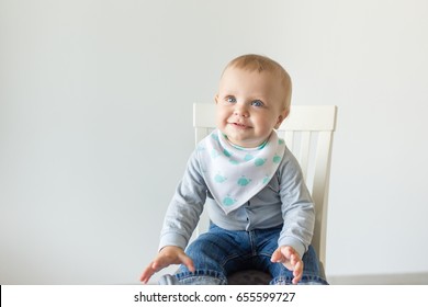 Infant Baby Posing In Bib