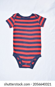 Infant Boys Red And Blue Striped Onesie