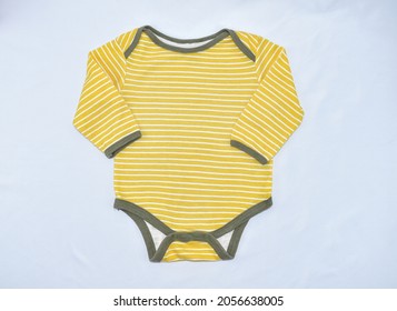 Infant Boys Yellow Stiped With Green Trim Onesie