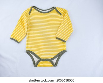 Infant Boys Yellow Stiped With Green Trim Onesie