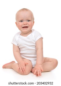 Infant Child Baby Girl Toddler Sad Crying Yelling Isolated On A White Background