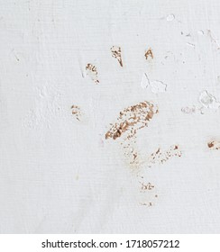 Infant Draw A Muddy Hand Print On The Wall