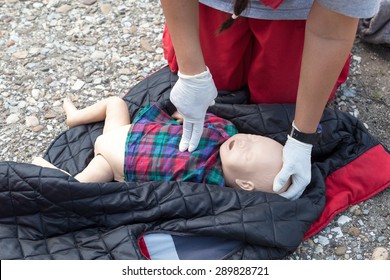 Infant Dummy First Aid. CPR.