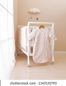 Infant Warm Sleeping Bag Isolated Over White.With Clipping Path.