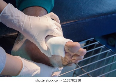 Infected Wound,patient Man Foot