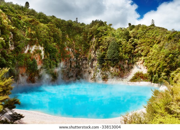  Inferno Crater Lake  Waimangu Volcanic Valley Stock Photo 