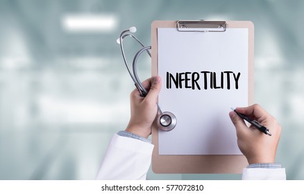 INFERTILITY couple giving a bribe for IVF treatment , Syringe and vaccine with drugs.