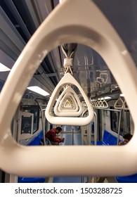 An Infinite Loop Of Handles For Support Of Standing Passengers In Metro Train, Chennai, India