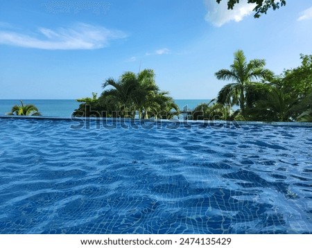 Infinity pool on the beach side resort.  