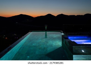 Infinity Pool in the Sunset Photo, Kalkan Kas, Antalya Turkey - Powered by Shutterstock