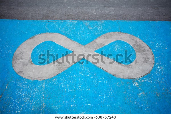 Infinity sign on the\
road
