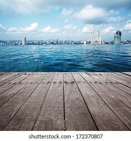 Infinity Swimming Pool Of The Marina Bay Sands In Singapore.