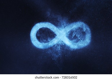 Infinity symbol or sign. Abstract night sky background - Shutterstock ID 728316502