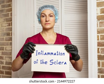  Inflammation Of The Sclera Scleritis Inscription On The Sheet.
