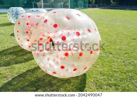 Inflatable bumper bubble ball, human hamster.